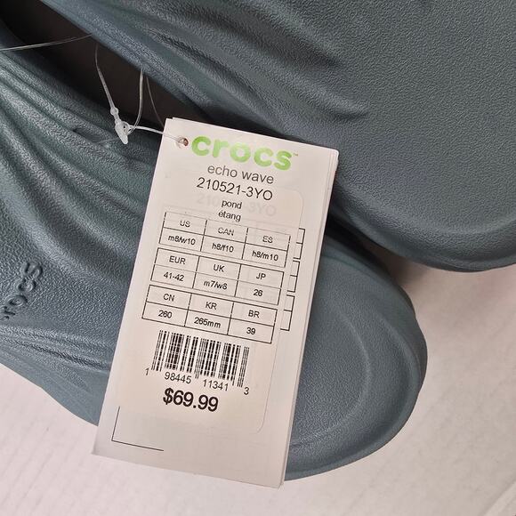 Crocs Echo Wave Clogs Size M8/W10 Pond Slip On Sandals Slides Shoes 210521-3YO - Picture 3 of 4